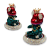 Grand Bazaar Sparkling Teddy Elegance: Rhinestone Adorned Ornament for Car Dashboard, Office, and Home tables Red and Green Shades