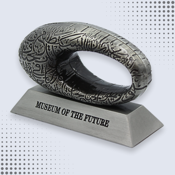 DUBAI FUTURE MUSEUM Dubai museum of future 3D Model, Silver color museum of dubai table decor souvenirs
