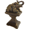 Sitting Wood Elephant with a Stand, Home Decoration