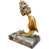 Marble Stand and Ceramic Dolphin Figurine